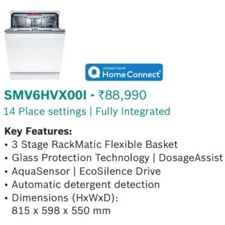 SMV6HVX00I Bosch Built in Dishwasher